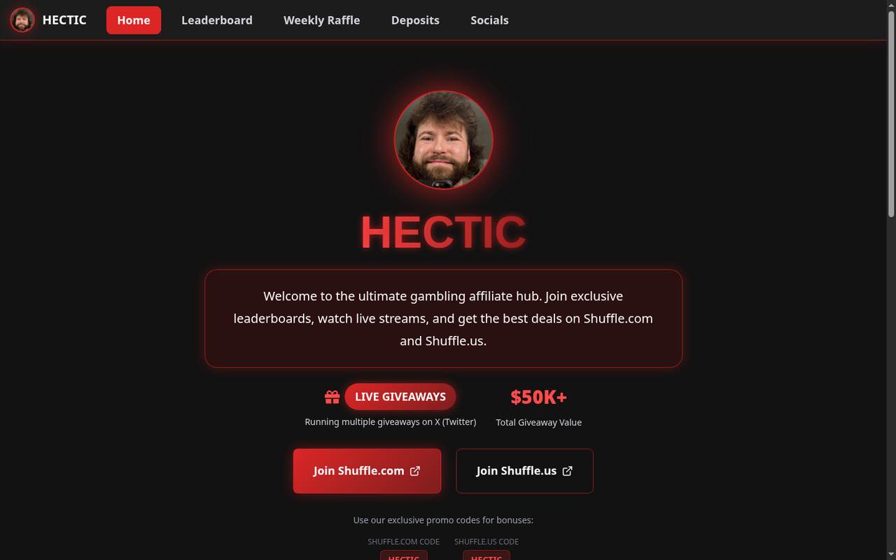 Hectic Gambles homepage